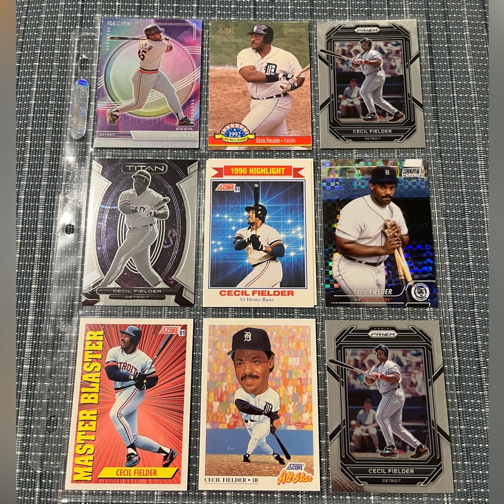 ⚾️ Cecil Fielder MLB Baseball Sports Trading Cards, Lot of 9